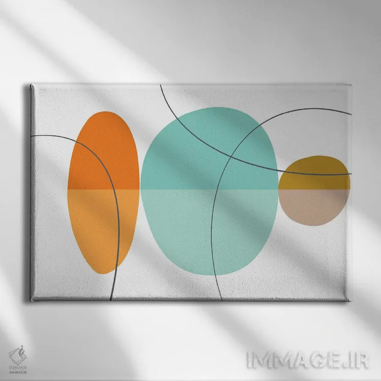 تابلو انتزاعی اشکال قدیمی اثر آندریا هازه - نمای روبهرو روی دیوار