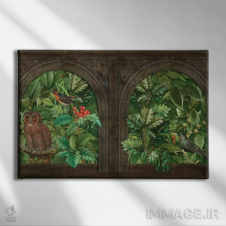 تابلو دکوراتیو پنجره قلعه مرموز اثر آندریا هازه - نمای روبهرو روی دیوار