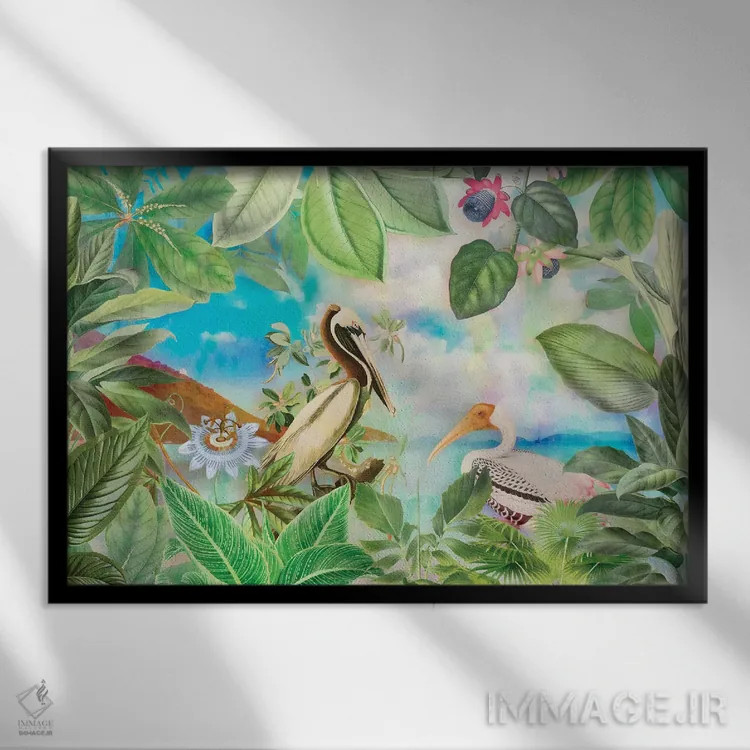 تابلو دکوراتیو بهشت استوایی اثر آندریا هازه - نمای قابدار مشکی