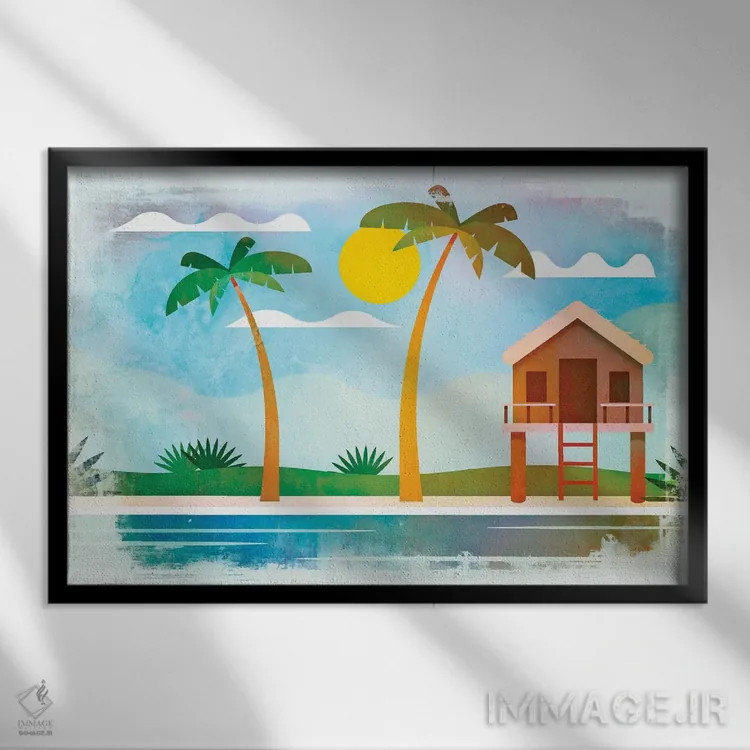 تابلو دکوراتیو پناهگاه خاص و عجیب اثر آندریا هازه - نمای قابدار مشکی