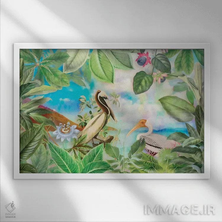 تابلو دکوراتیو بهشت استوایی اثر آندریا هازه - نمای قابدار سفید