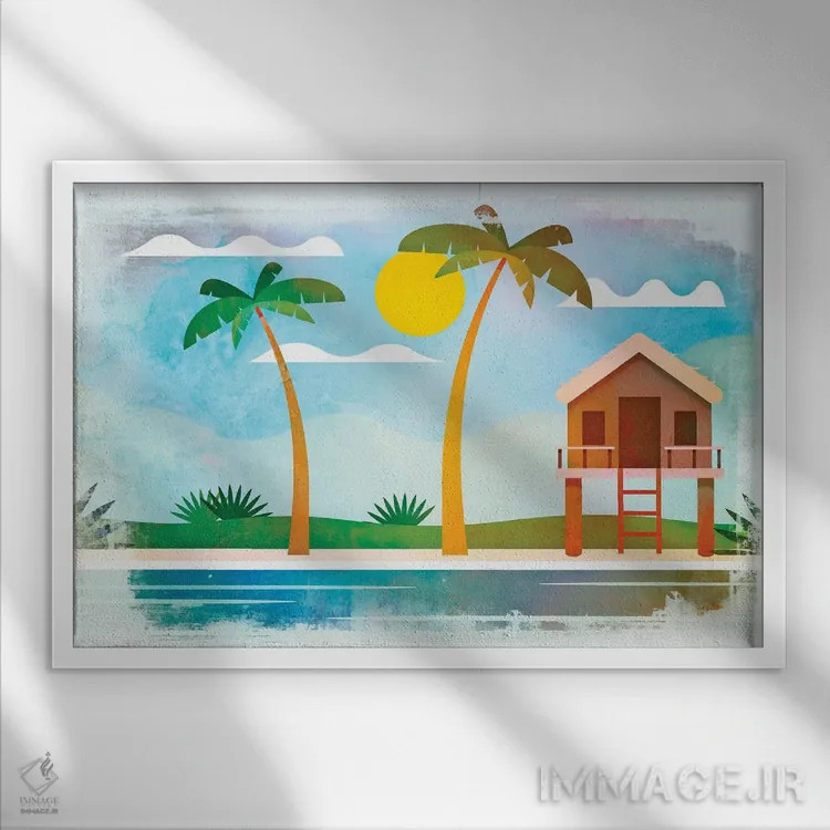 تابلو دکوراتیو پناهگاه خاص و عجیب اثر آندریا هازه - نمای قابدار سفید