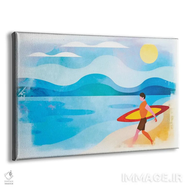 تابلو دکوراتیو بهشت موج سواران اثر آندریا هازه - نمای پرسپکتیو محصول