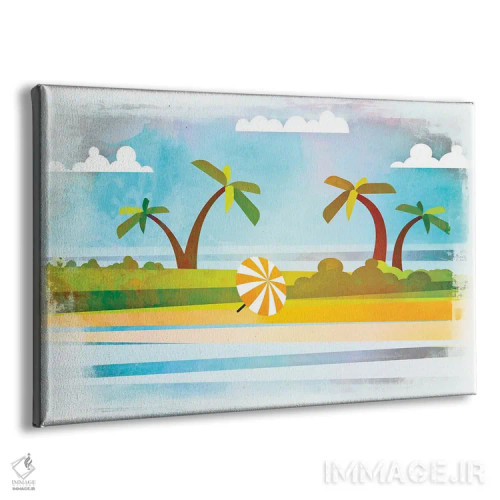 تابلو دکوراتیو روز ساحلی استوایی اثر آندریا هازه - نمای پرسپکتیو محصول
