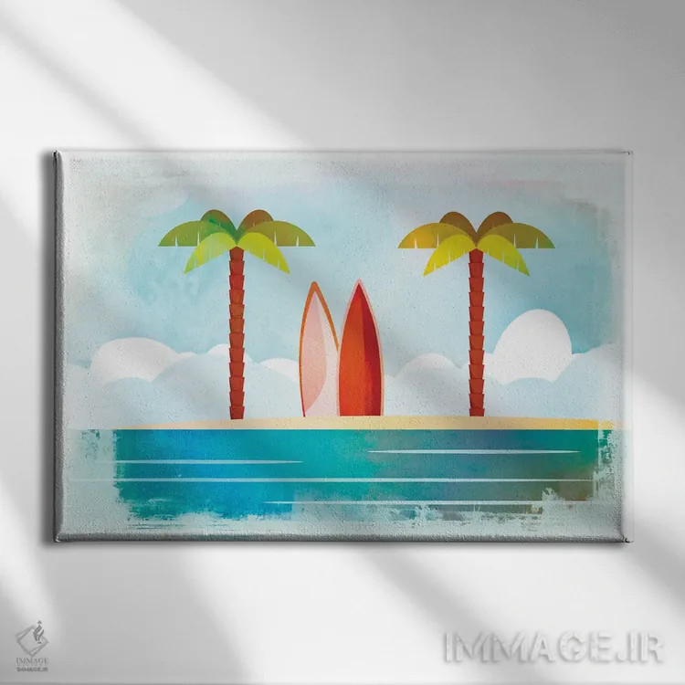 تابلو دکوراتیو جزیره استوایی اثر آندریا هازه - نمای روبهرو روی دیوار