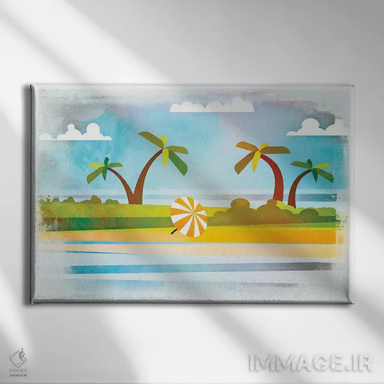 تابلو دکوراتیو روز ساحلی استوایی اثر آندریا هازه - نمای روبهرو روی دیوار
