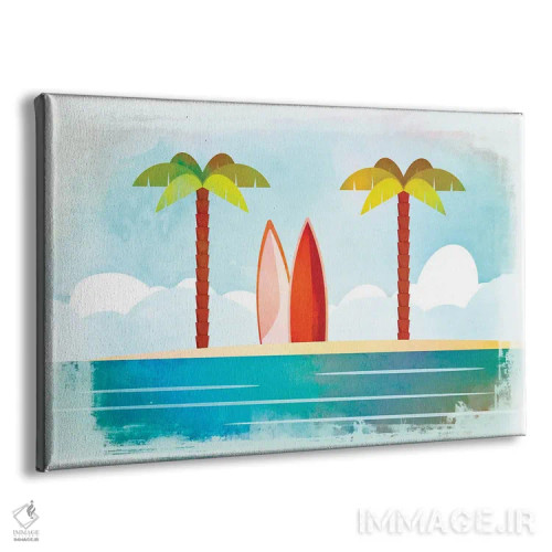 تابلو دکوراتیو جزیره استوایی اثر آندریا هازه - نمای پرسپکتیو محصول