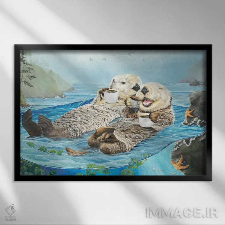 تابلو دکوراتیو ما همدیگر را داریم اثر هالی سیمنتال - نمای قابدار مشکی