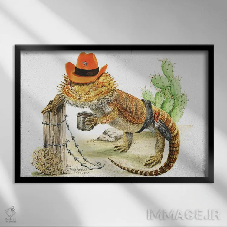 تابلو دکوراتیو کش دار صبحگاهی اثر هالی سیمنتال - نمای قابدار مشکی