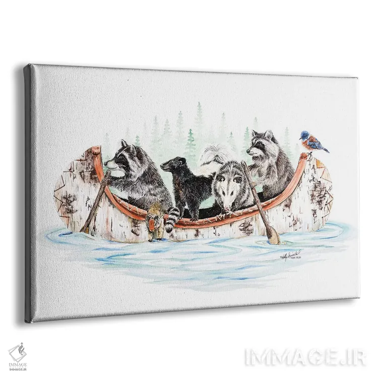 تابلو دکوراتیو قایق حیوانات کوچک اثر هالی سیمنتال - نمای پرسپکتیو محصول