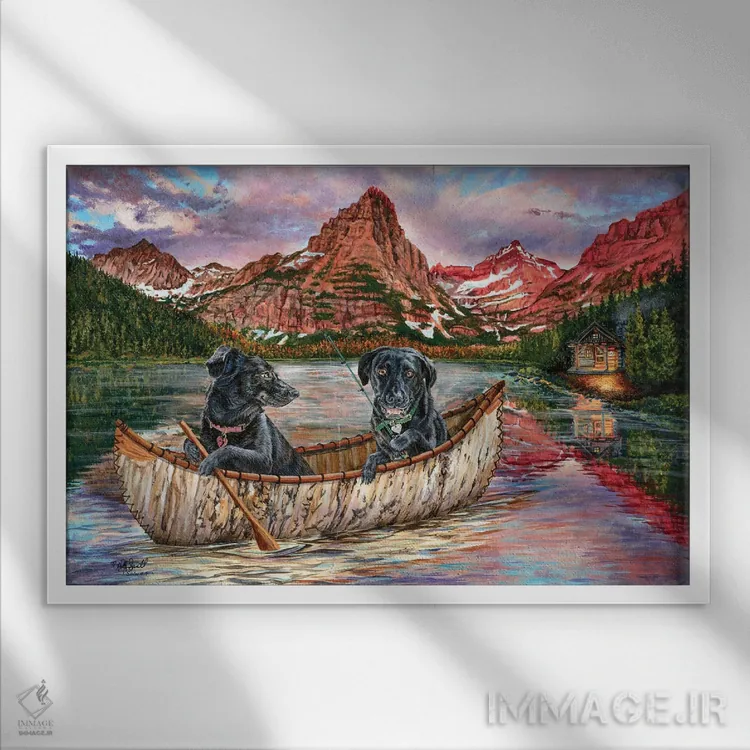 تابلو دکوراتیو داستان های دریاچه اثر هالی سیمنتال - نمای قابدار سفید