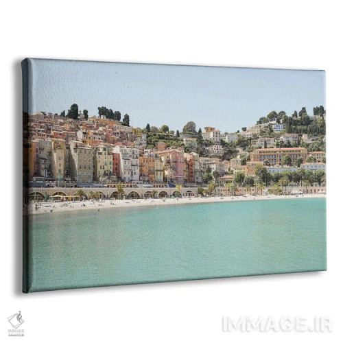 تابلو دکوراتیو ساحل رنگارنگ منتون اثر هنریکه شنک - نمای پرسپکتیو محصول