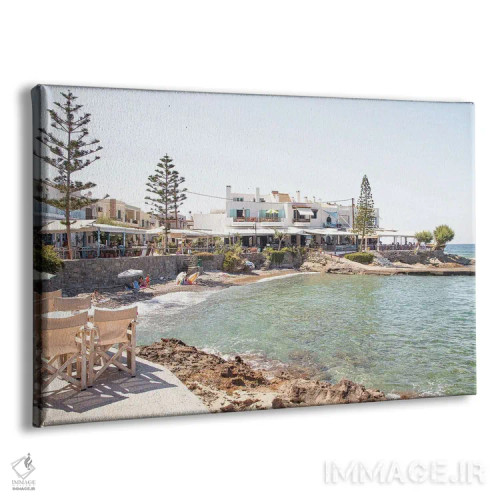 تابلو دکوراتیو منظره ساحلی در یونان اثر هنریکه شنک - نمای پرسپکتیو محصول