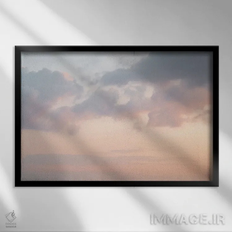 تابلو دکوراتیو غروب رویایی با رنگ های پاستلی اثر هنریکه شنک - نمای قابدار مشکی