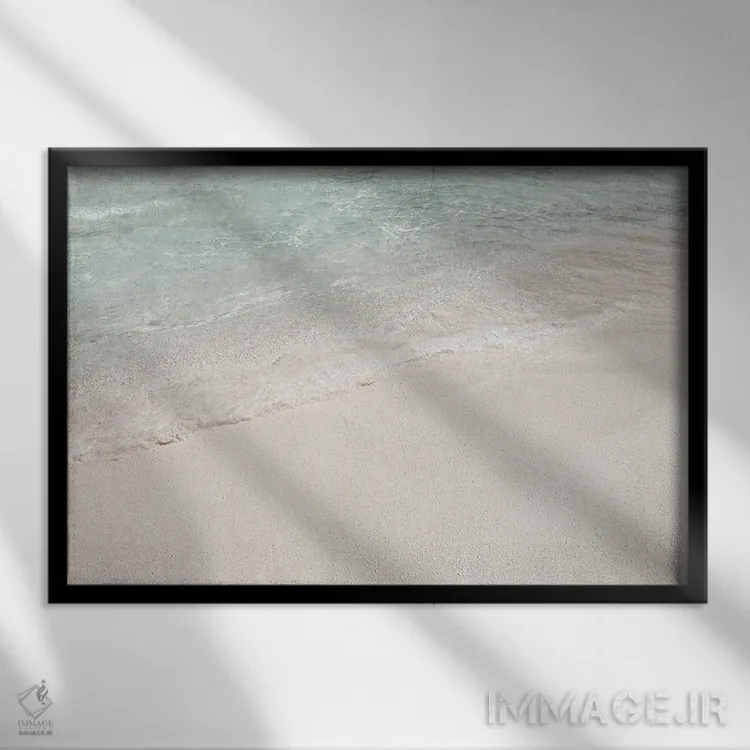 تابلو دکوراتیو ساحل جزیره گرمسیری اثر هنریکه شنک - نمای قابدار مشکی