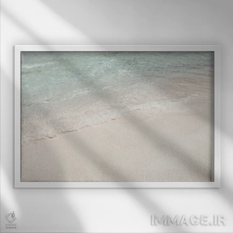 تابلو دکوراتیو ساحل جزیره گرمسیری اثر هنریکه شنک - نمای قابدار سفید