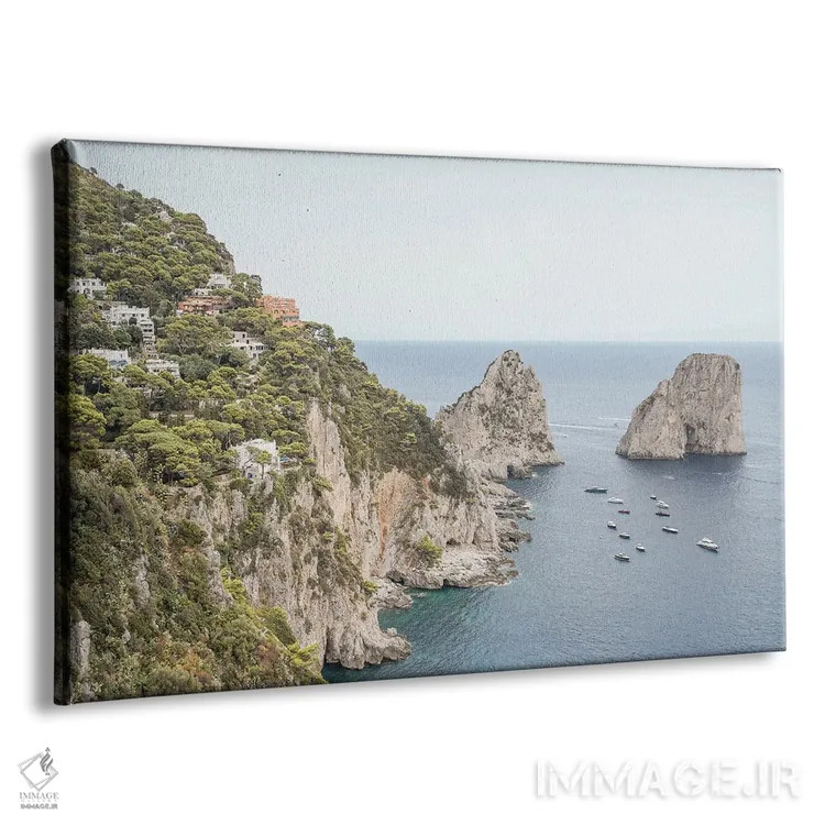 تابلو دکوراتیو ساحل جزیره کاپری اثر هنریکه شنک - نمای پرسپکتیو محصول