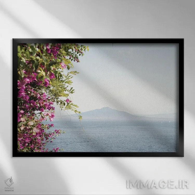 تابلو دکوراتیو منظره کوه وزوو اثر هنریکه شنک - نمای قابدار مشکی