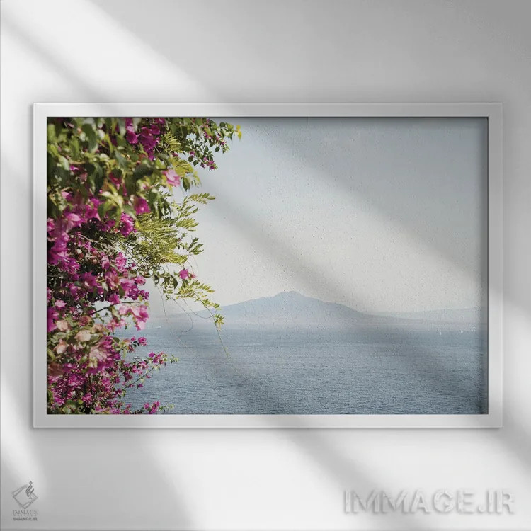 تابلو دکوراتیو منظره کوه وزوو اثر هنریکه شنک - نمای قابدار سفید