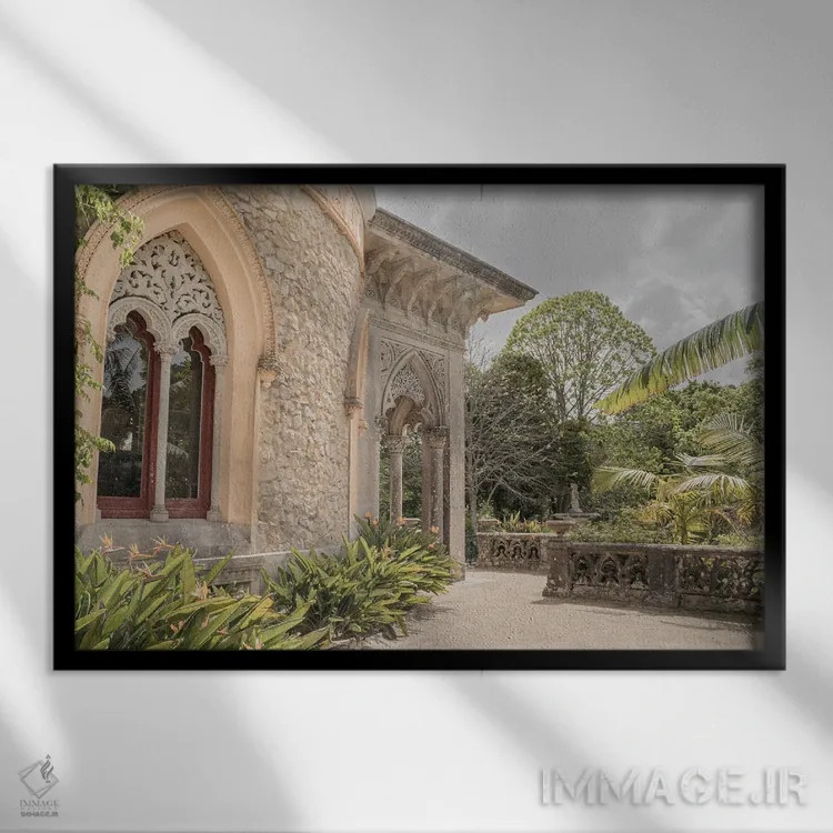 تابلو دکوراتیو باغ های قصر مونسرات اثر هنریکه شنک - نمای قابدار مشکی