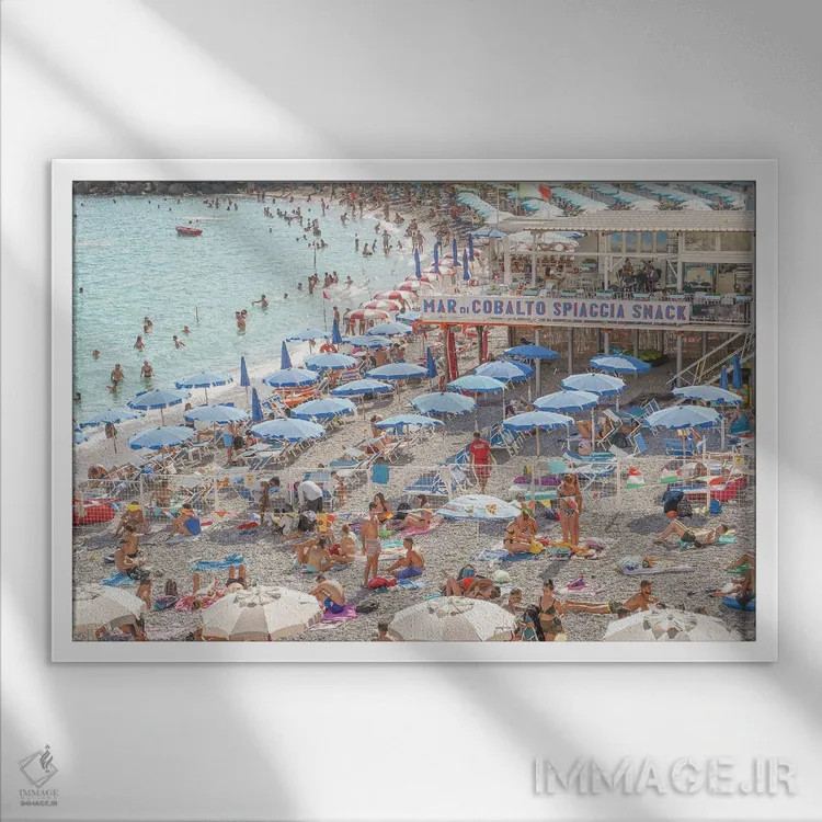 تابلو دکوراتیو دریای کبالت اثر هنریکه شنک - نمای قابدار سفید