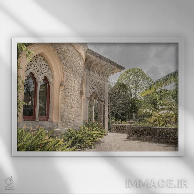 تابلو دکوراتیو باغ های قصر مونسرات اثر هنریکه شنک - نمای قابدار سفید