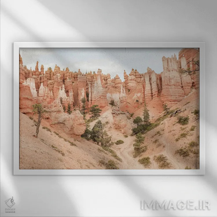 تابلو دکوراتیو رنگ های دهانه برایس اثر هنریکه شنک - نمای قابدار سفید