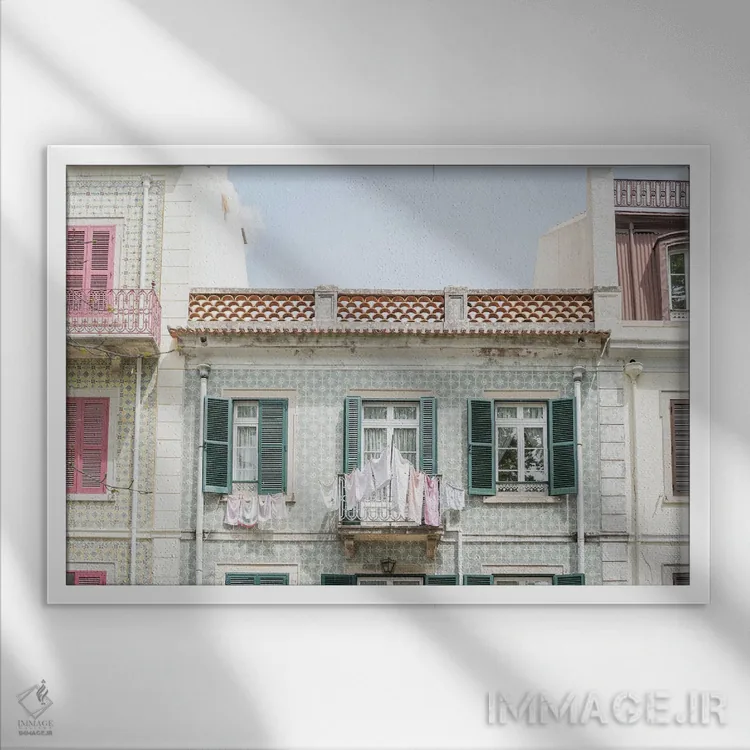 تابلو دکوراتیو روز رختشویی در سینترا ۲ اثر هنریکه شنک - نمای قابدار سفید