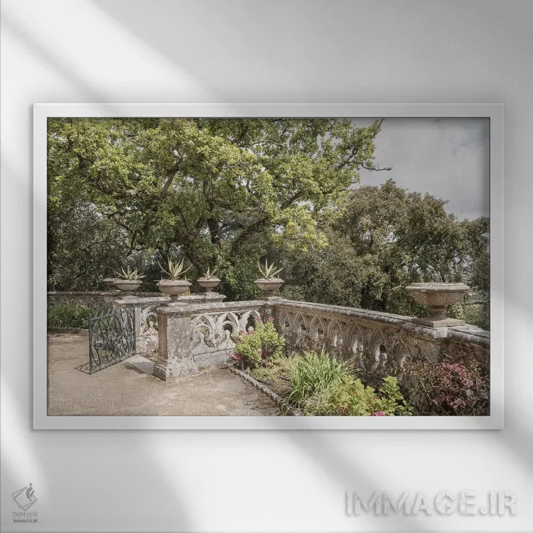 تابلو دکوراتیو باغ مونسرات ۲ اثر هنریکه شنک - نمای قابدار سفید