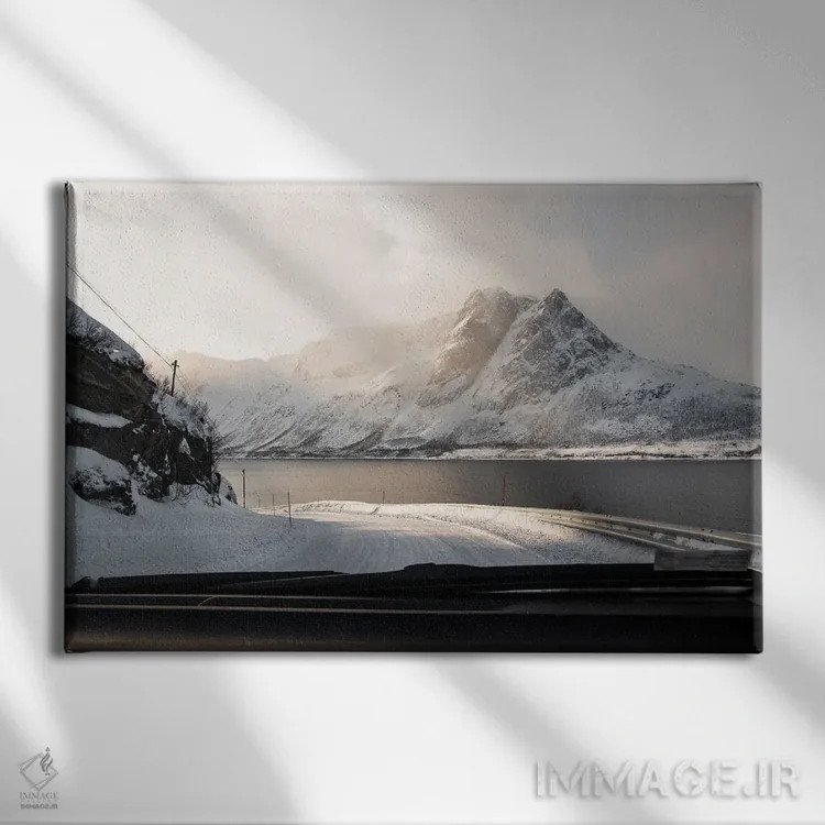 تابلو دکوراتیو منظره کوهستانی در نروژ اثر هنریکه شنک - نمای روبهرو روی دیوار