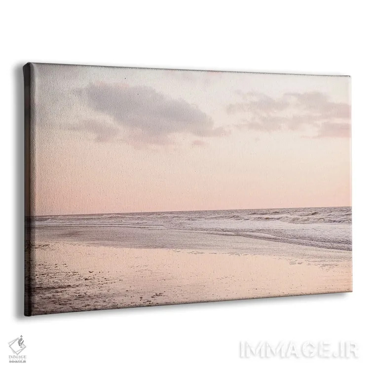 تابلو دکوراتیو غروب صورتی ساحل هلند اثر هنریکه شنک - نمای پرسپکتیو محصول