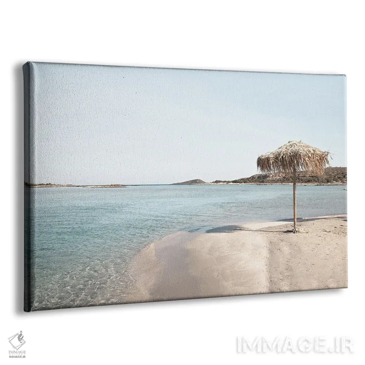 تابلو دکوراتیو چتر ساحلی در یونان اثر هنریکه شنک - نمای پرسپکتیو محصول