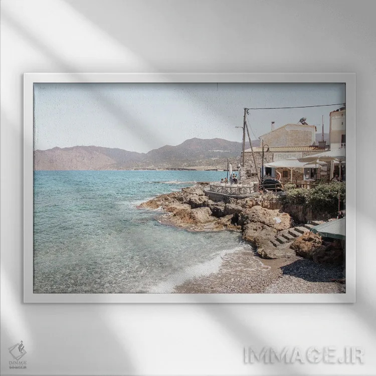 تابلو دکوراتیو تابستان در یونان اثر هنریکه شنک - نمای قابدار سفید