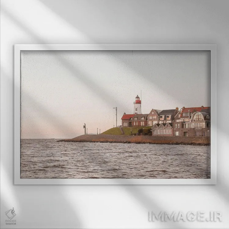 تابلو دکوراتیو جزیره قبلی ارک در هلند اثر هنریکه شنک - نمای قابدار سفید