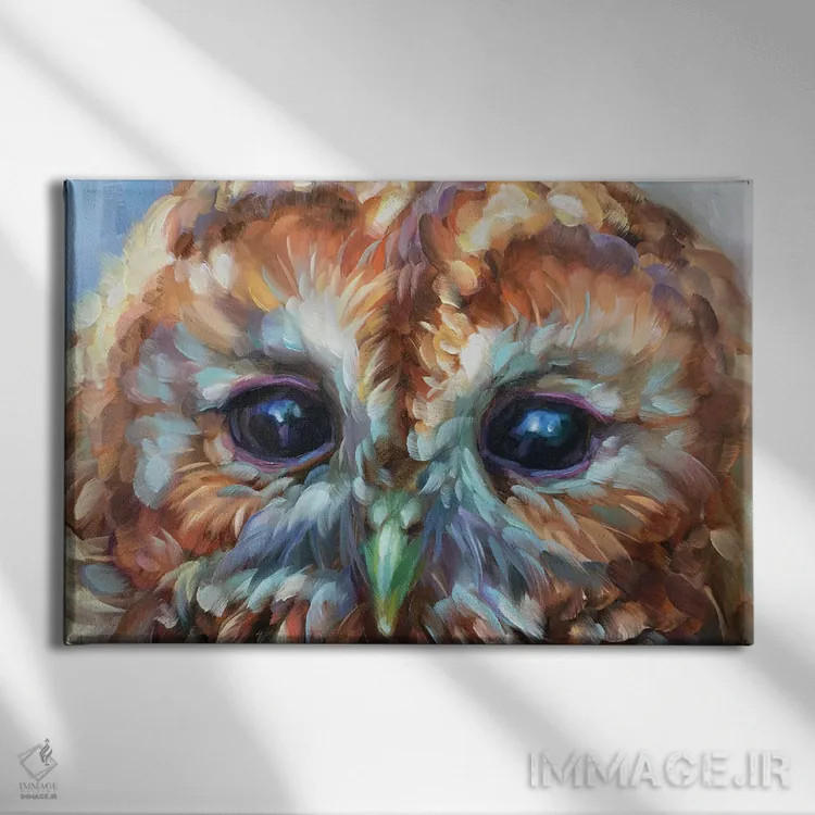 تابلو دکوراتیو مطالعه جغد ۱۵ اثر هالی استورلی - نمای روبهرو روی دیوار