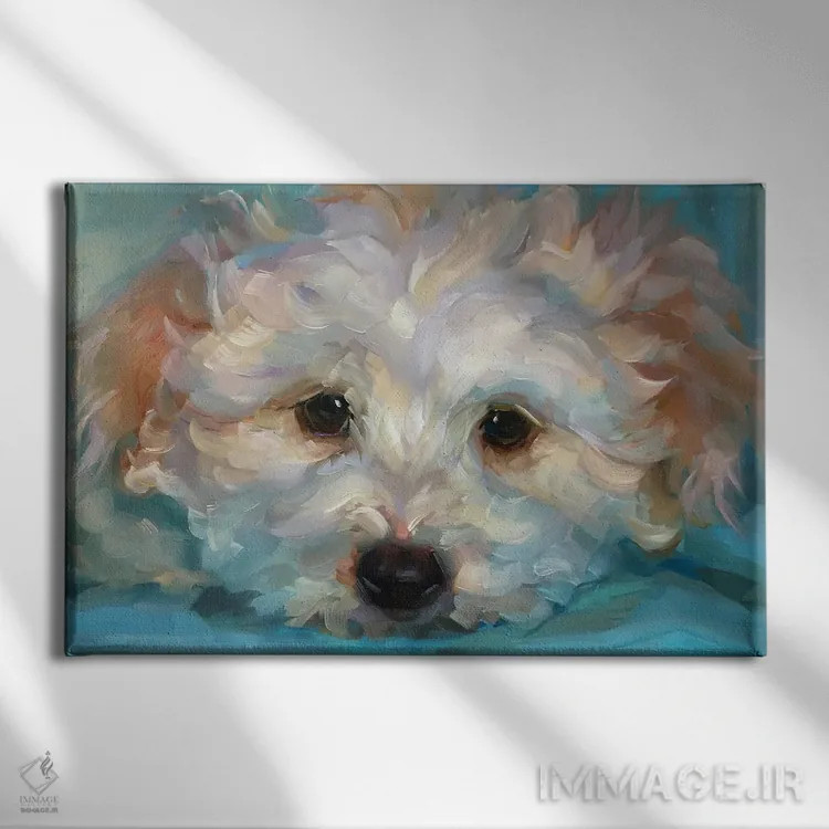 تابلو دکوراتیو مطالعه سگ اثر هالی استورلی - نمای روبهرو روی دیوار