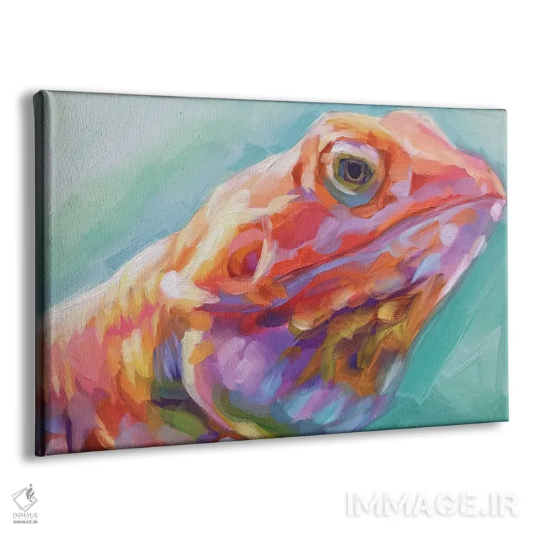 تابلو دکوراتیو مطالعه مارمولک اثر هالی استورلی - نمای پرسپکتیو محصول