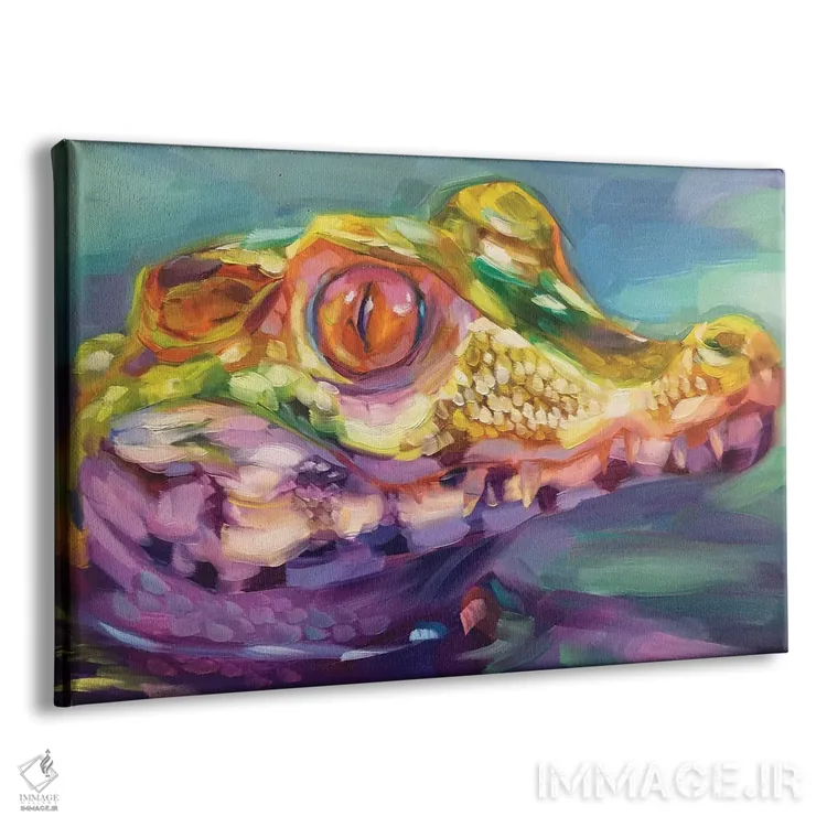 تابلو دکوراتیو مطالعه بچه کروکودیل اثر هالی استورلی - نمای پرسپکتیو محصول