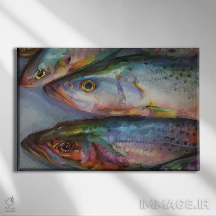 تابلو دکوراتیو مطالعه ماهی ۴۶ اثر هالی استورلی - نمای روبهرو روی دیوار