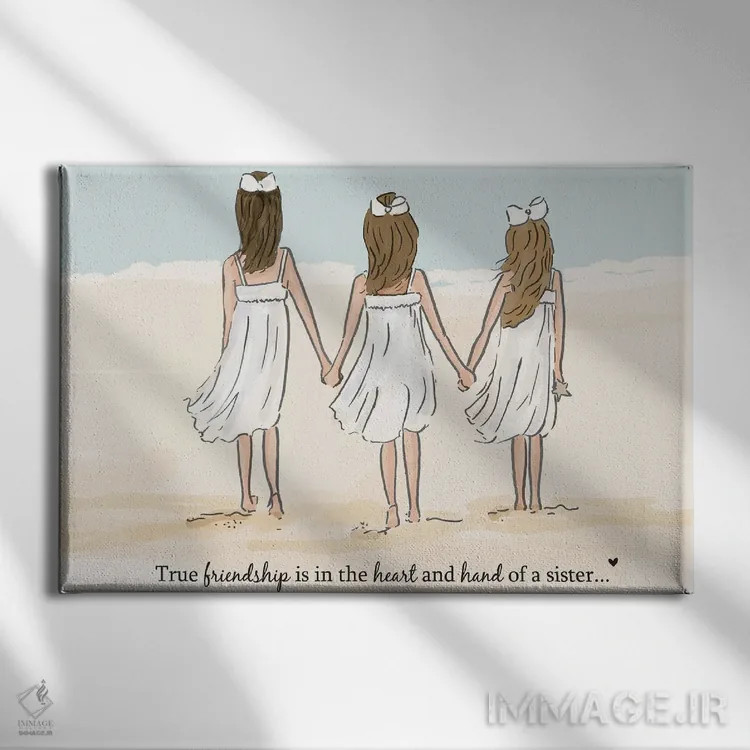 تابلو دکوراتیو خواهران ۳ اثر هدر استیلافسن - نمای روبهرو روی دیوار