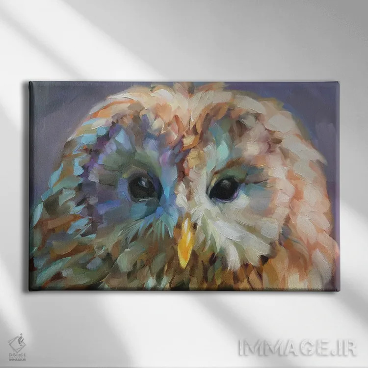 تابلو دکوراتیو مطالعه جغد ۱۰ اثر هالی استورلی - نمای روبهرو روی دیوار