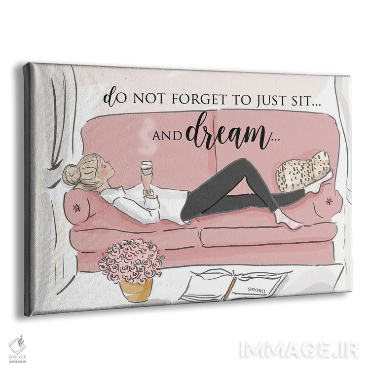 تابلو دکوراتیو بنشین و رویا بباف اثر هدر استیلافسن - نمای پرسپکتیو محصول