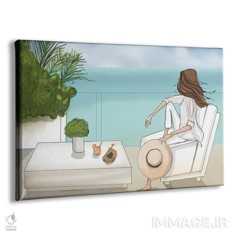تابلو دکوراتیو آخر هفته در میامی روی تراس اثر هدر استیلافسن - نمای پرسپکتیو محصول
