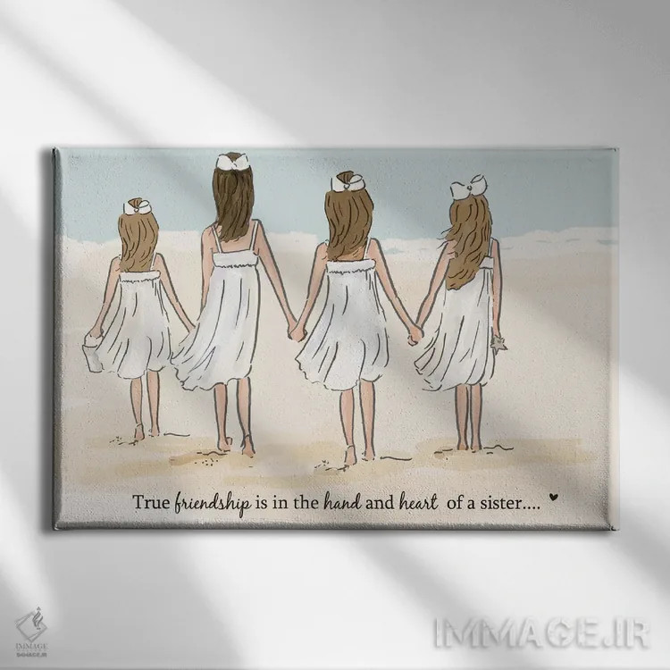 تابلو دکوراتیو خواهران ۴ اثر هدر استیلافسن - نمای روبهرو روی دیوار