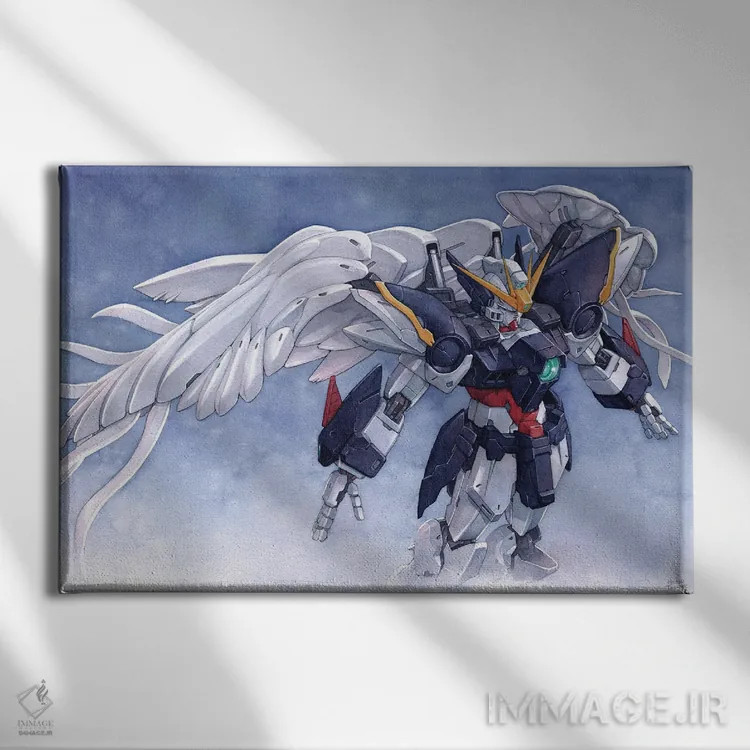 تابلو دکوراتیو گاندام وینگ زیرو اثر هکتور ترونک - نمای روبهرو روی دیوار