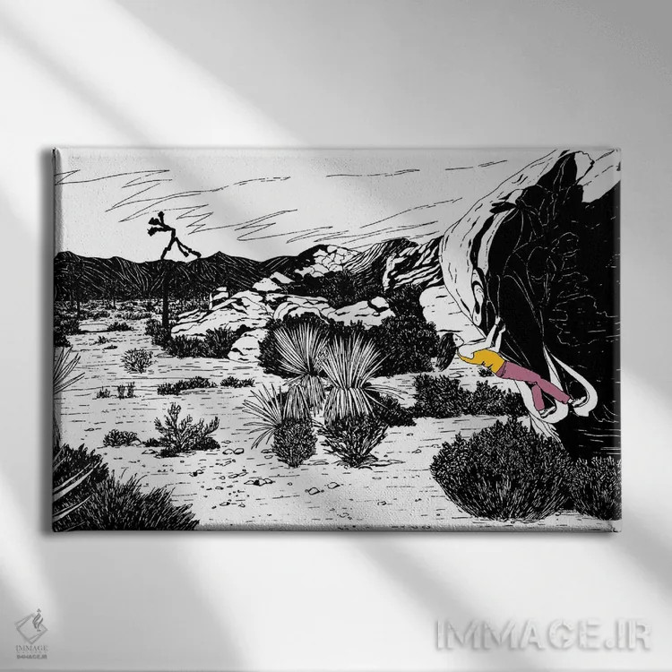 تابلو مدرن صخره نوردی در جاشوا تری اثر کورالی هوئن - نمای روبهرو روی دیوار