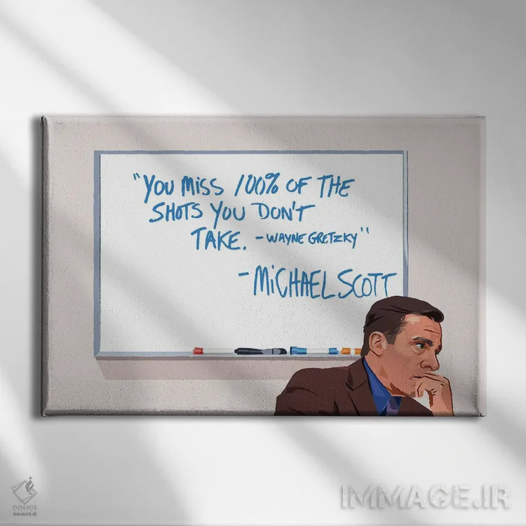 تابلو دکوراتیو تصویرسازی مایکل اسکات وین گرتزکی اثر هالی ون ویک - نمای روبهرو روی دیوار