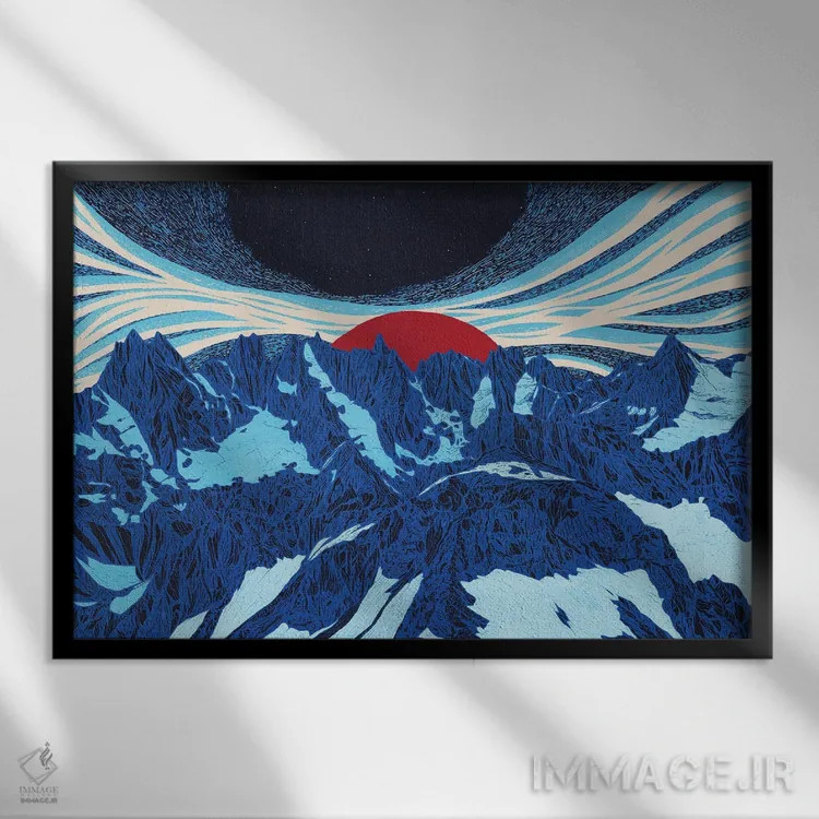 تابلو مدرن غروب روح اثر کورالی هوئن - نمای قابدار مشکی