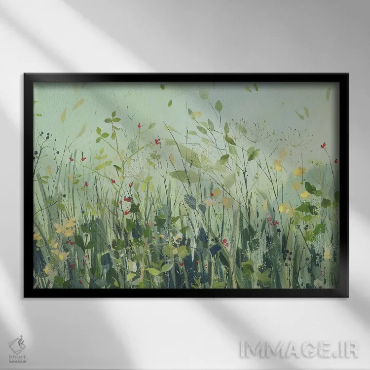 تابلو دکوراتیو پرچین پاییزی اثر کلر هنلی - نمای قابدار مشکی
