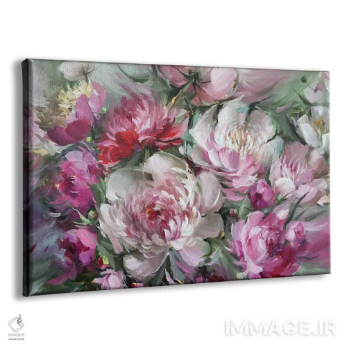 تابلو دکوراتیو صدتومانی های صورتی III اثر مارینا هریهورنکو - نمای پرسپکتیو محصول